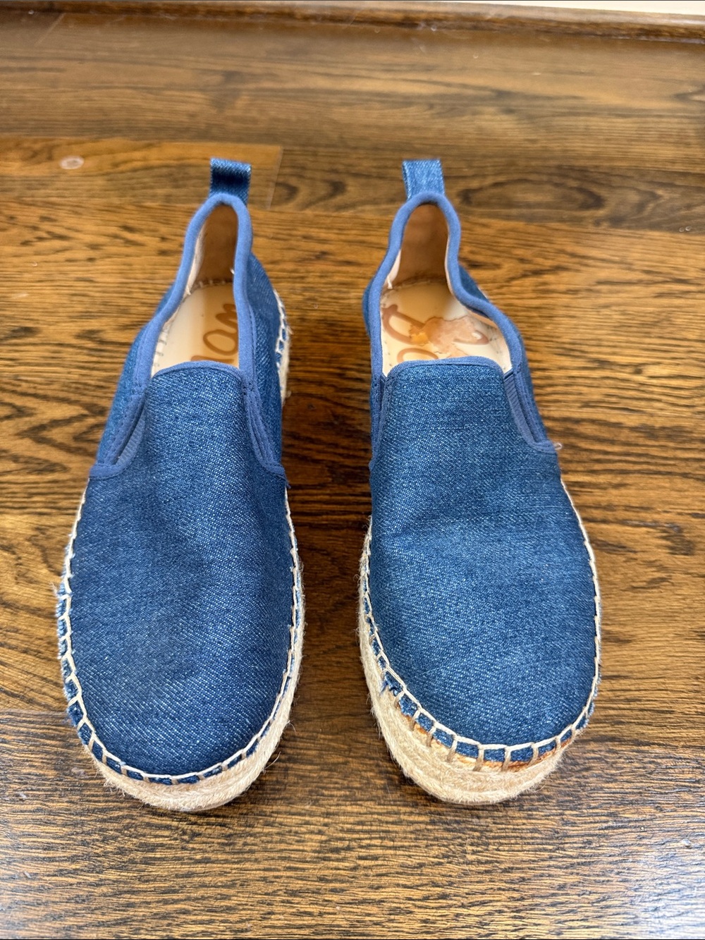 Sam Edelman Denim Platform Espadrilles Size 6